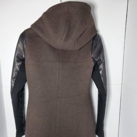 Mackage Odilia brown wool leather sleeves coat. Size XS - Picture 5 of 10